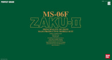 Load image into Gallery viewer, Bandai 1/60 PG MS-06F Zaku II Green 5064230'