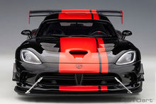 Load image into Gallery viewer, AUTOart 1/18 Dodge Viper 1:28 Edition ACR 2017 (Black w/ Red Stripes) 71732