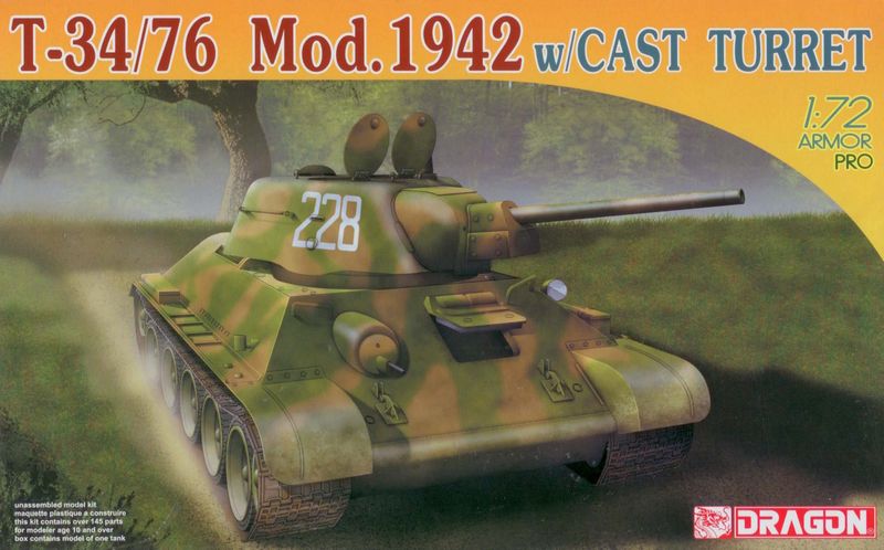 Dragon 1/72 Russian T-34/76 Mod. 1942 w/ cast turret 7224