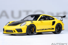 Load image into Gallery viewer, AUTOart 1/18 Porsche 911 (991.2) GT3 Weissach Package Racing Yellow 78178