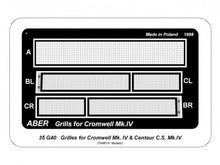 Load image into Gallery viewer, Aber 1/35 British Grills for Cromwell Mk.IV &amp; Centaur C.S. Mk.IV G40'