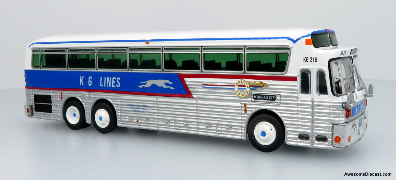 Iconic Replicas 1/87 HO 1969 Eagle Model 05 Coach: KG Lines / Greyhound 87-0546