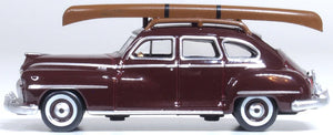 Oxford 1/87 HO 87DS46007 DeSoto Suburban 1946-48 Maroon w/Canoe