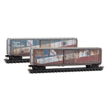 Load image into Gallery viewer, Micro-Trains by Atlas N Northern Pacific 50' Box Car Weathered 2-Pack 983 105 109