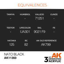 Load image into Gallery viewer, AK Interactive AK11360 Acrylic 3G AFV NATO Black 17ml