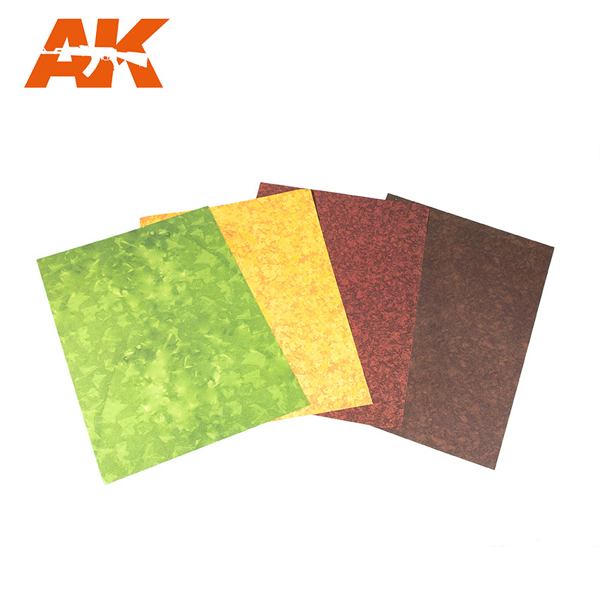 AK Interactive AK8147 Leaves Punching Sheet Set (4 pcs, A4 size)