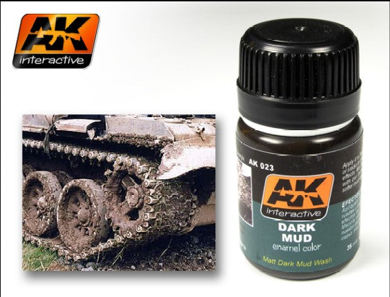 AK Interactive AK023 Dark Mud Matt Enamel Effect 35ml