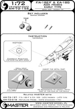 Load image into Gallery viewer, Master 1/72 US F/A-18E/F and EA-18G AOA Probes Early Type AM-72-156