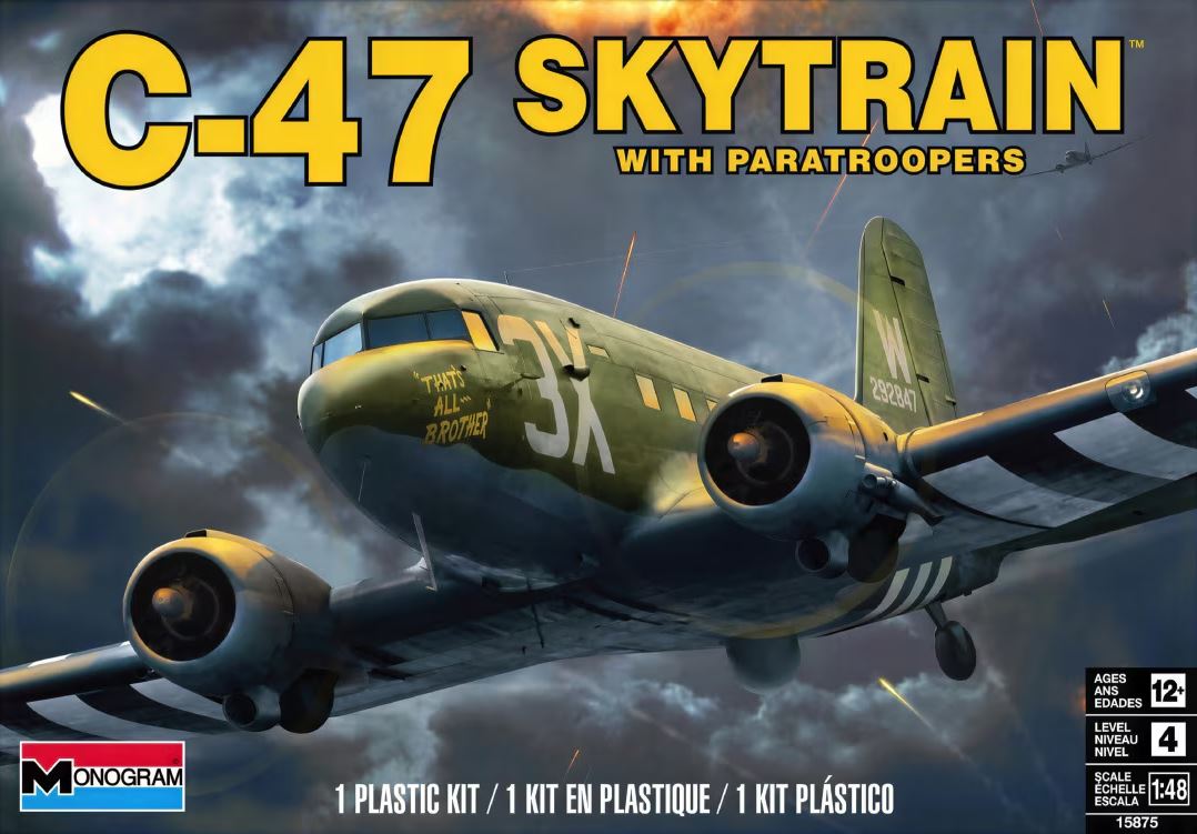 MONOGRAM 1/48 　C −47　SKY TRAIN Monogram 1/48 US C-47 Skytrain with Paratroopers 15875