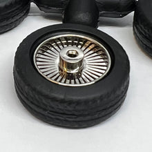 Load image into Gallery viewer, Hoppin Hydros 1/24 1/25 Chrome Baby D's Rims w/ Whitewall Tires 502