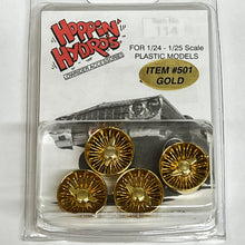 Load image into Gallery viewer, Hoppin Hydros 1/24 1/25 Gold Baby D's Spoked Rims 501