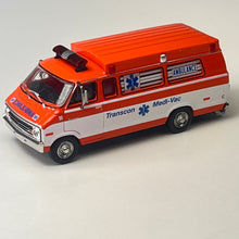 Load image into Gallery viewer, Brekina 1/87 HO 1975 Dodge B200 Ambulance Transcon 18305