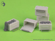 Load image into Gallery viewer, Master 1/35 US M2 0.50 cal MG Ammo Cans OPEN (6) GM-35-067'