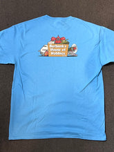 Load image into Gallery viewer, Burbank's House of Hobbies "Light Blue w/ Logo" T-Shirt