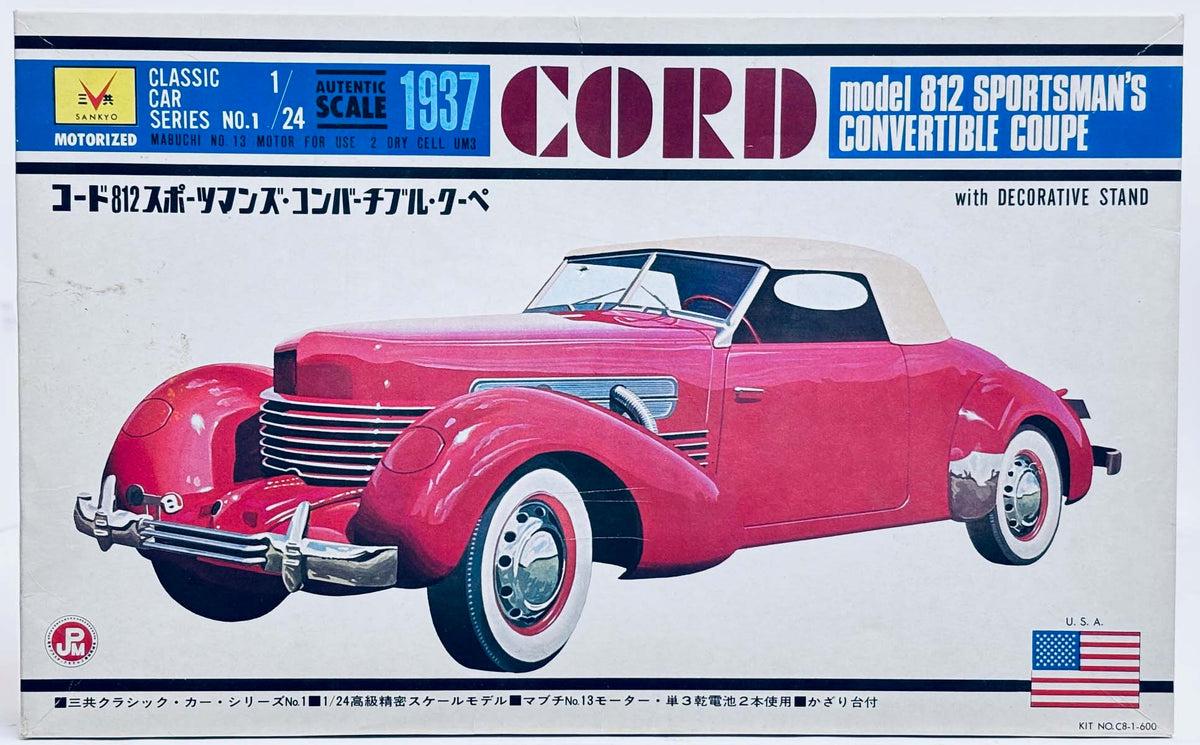 Sankyo 1/24 Cord Model 812 1937 Sportsmans Convertible Coupe C8-1C NOS ...