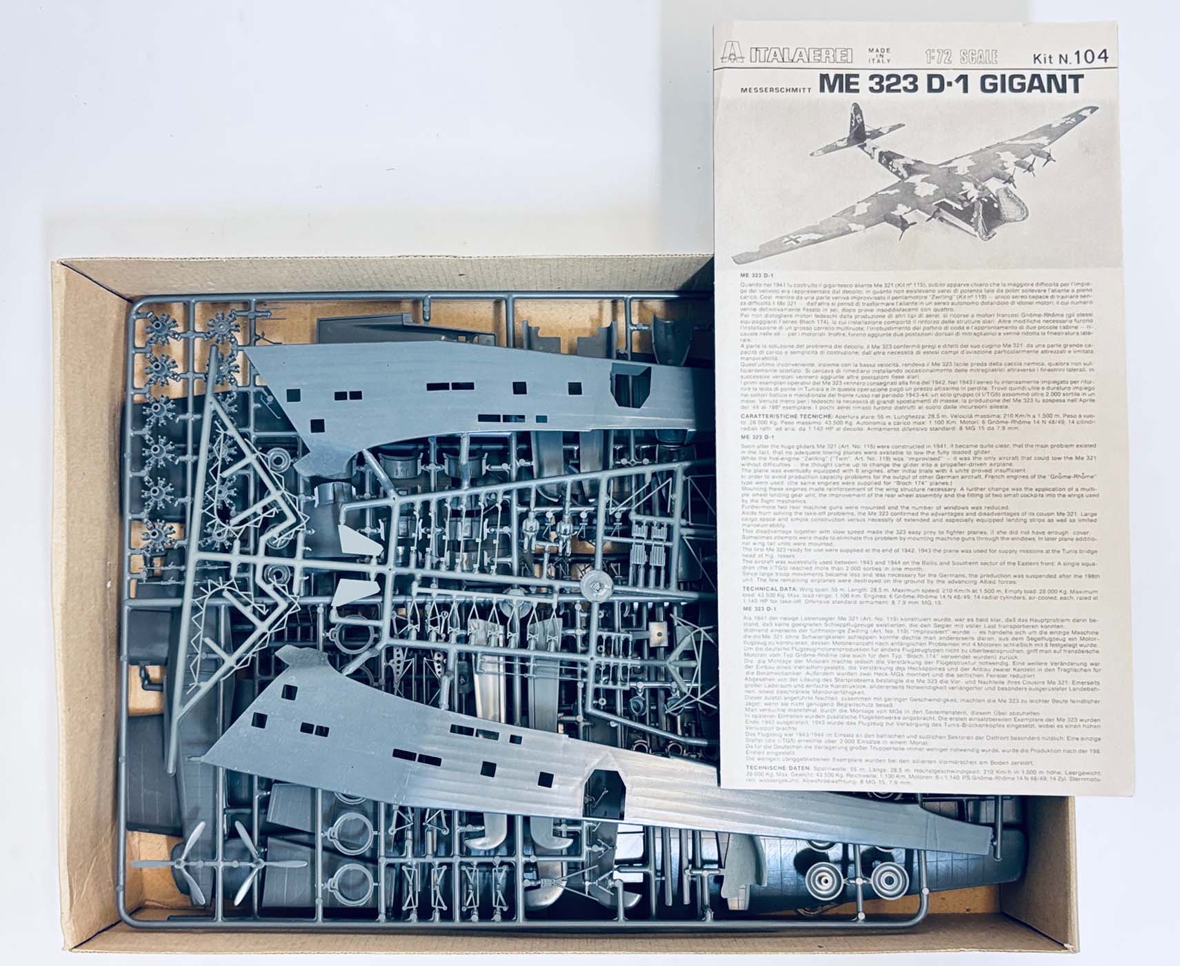 Italeri 1/72 German Messerschmitt Me323 D.1 Gigant VINTAGE KIT