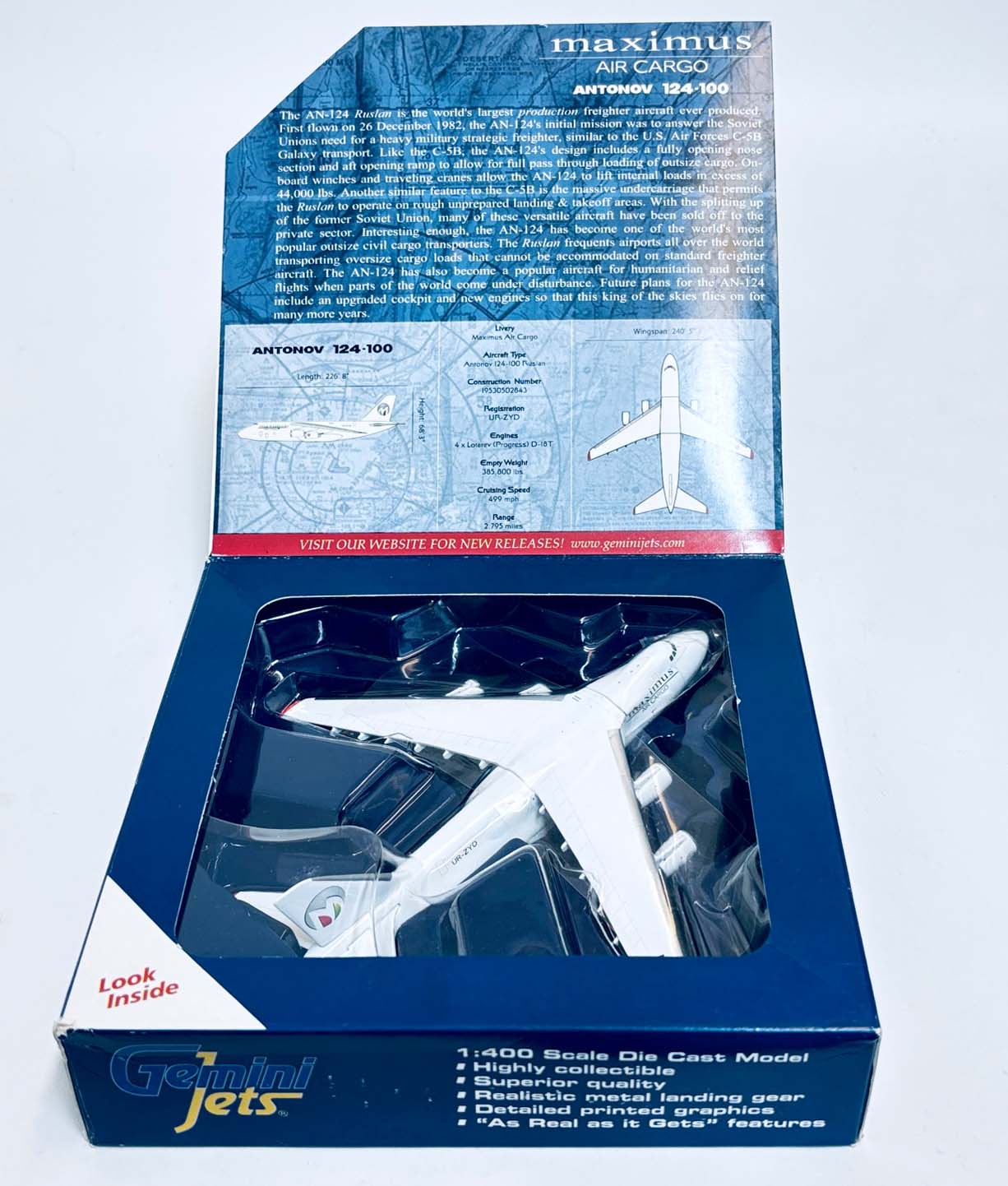 Gemini 1/400 Maximus Air Cargo Antonov 124-100 GJMXU885C