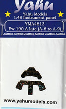 Load image into Gallery viewer, Yahu 1/48 German Fw190A Late Instrument Panel for Hasegawa YMA4813