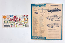 Load image into Gallery viewer, Jo-Han 1/25 1963 Plymouth Fury Customizing Car Kit 3 Ways  VINTAGE RARE 2263C
