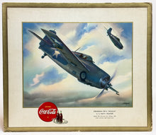 Load image into Gallery viewer, Coca-Cola 1943 Ad Lithographs Set of 3 x WWII Aircraft Prints Dauntless, Wildcat &amp; Buccaneer CC0001