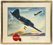 Load image into Gallery viewer, Coca-Cola 1943 Ad Lithographs Set of 3 x WWII Aircraft Prints Dauntless, Wildcat &amp; Buccaneer CC0001