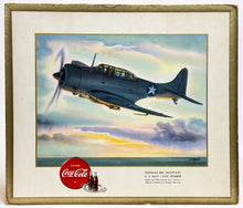 Load image into Gallery viewer, Coca-Cola 1943 Ad Lithographs Set of 3 x WWII Aircraft Prints Dauntless, Wildcat &amp; Buccaneer CC0001