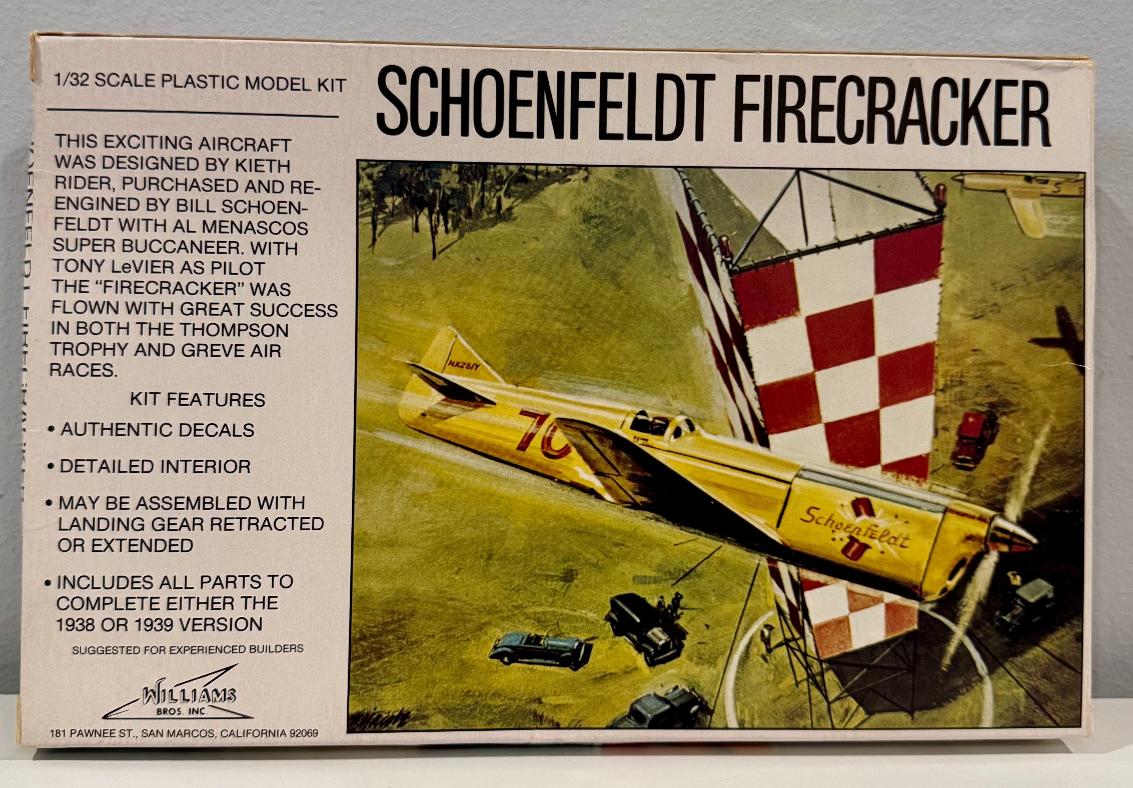 ナノフォース8vスカッドプロC２本セット Willams Bros. 1/32 Schoenfeld Firecracker WB32-118C OPEN BOX