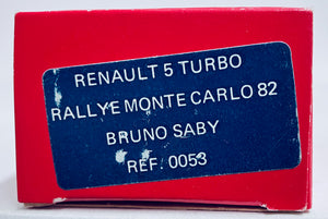 Top 43 1/43 Renault R5 Turbo Rallye Monte Carlo 82 Bruno Saby W / Decals SOL0053C SALE!
