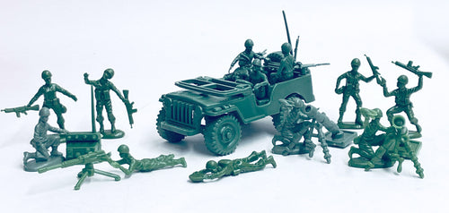 Unbranded 1/32 US WWII Infantry and Jeep 20 Pieces VHTF UB004