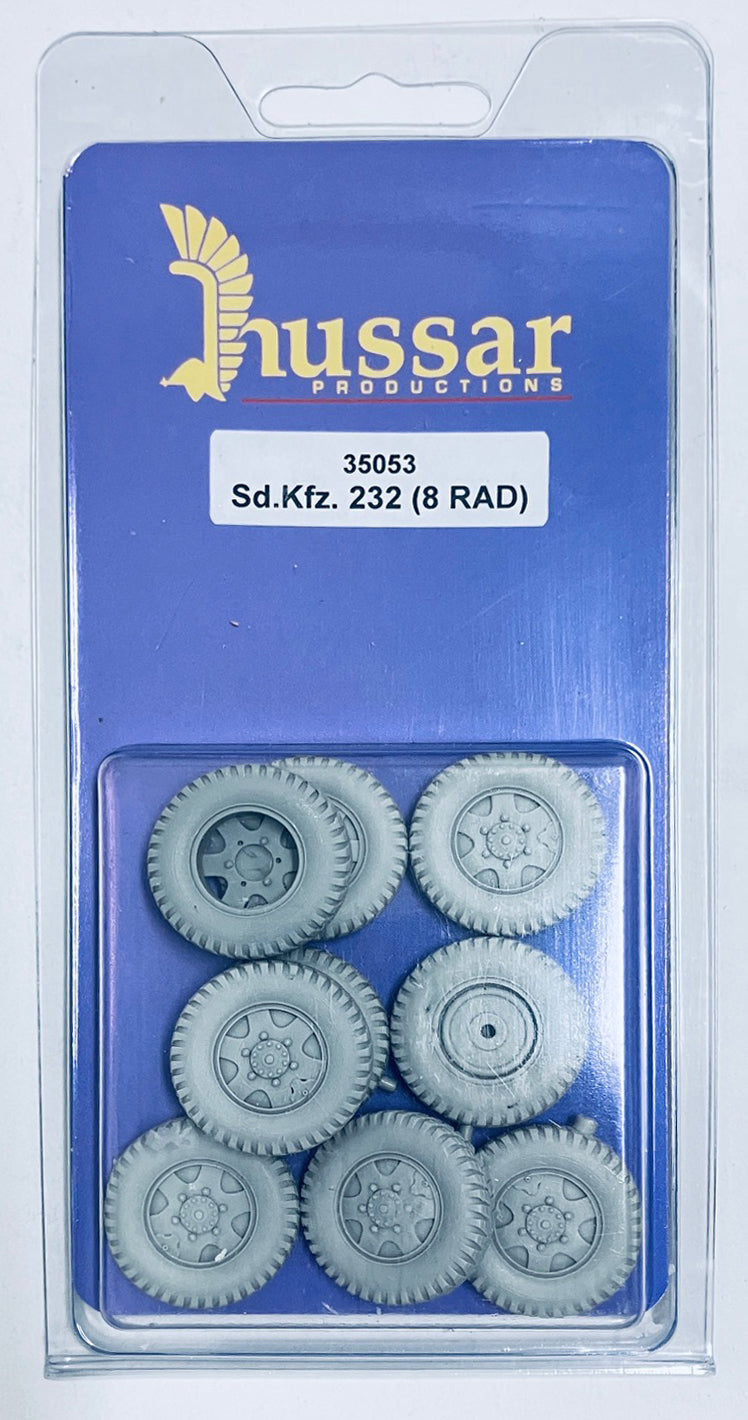 Hussar Productions 1/35 German SdKfz 232 8 Rad Wheels Resin 35053