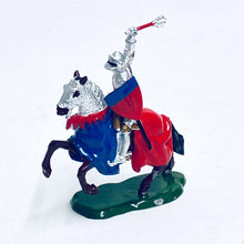 Load image into Gallery viewer, Britains LTD 1/32 Knights of Agincourt Mounted Knight w/ Raised Mace Lead Figure No1656 C