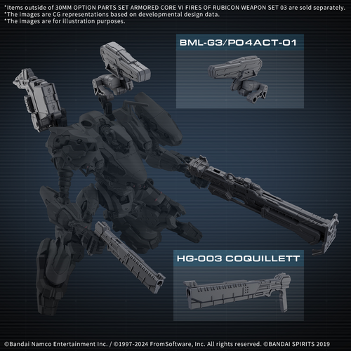 Bandai 1/144 30MM Option Parts Armored Core Ⅵ Fires of Rubicon Weapons Set 03 5068336 COMING SOON