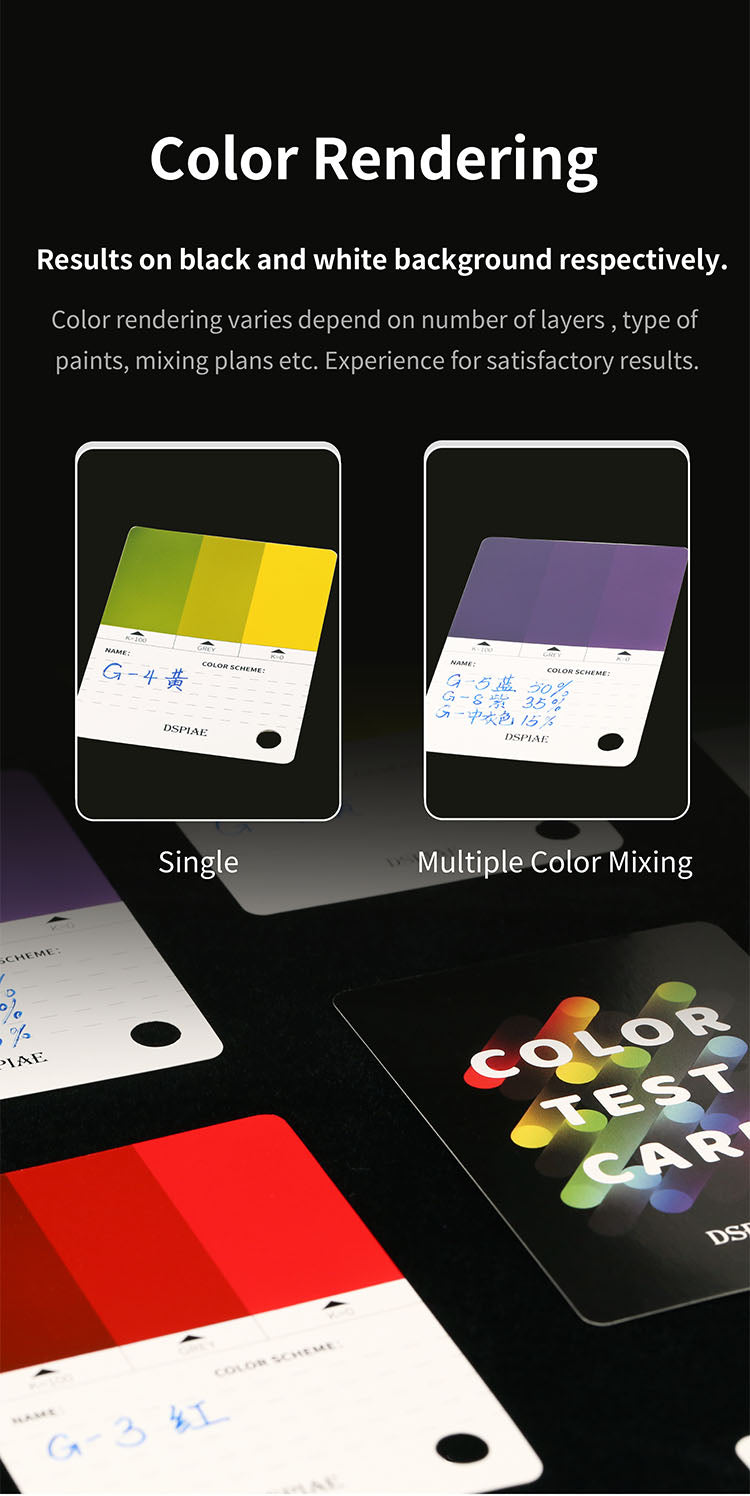 Dspiae CC-01 Color Test Card Model Paint Color Test Cards' – Burbank's ...
