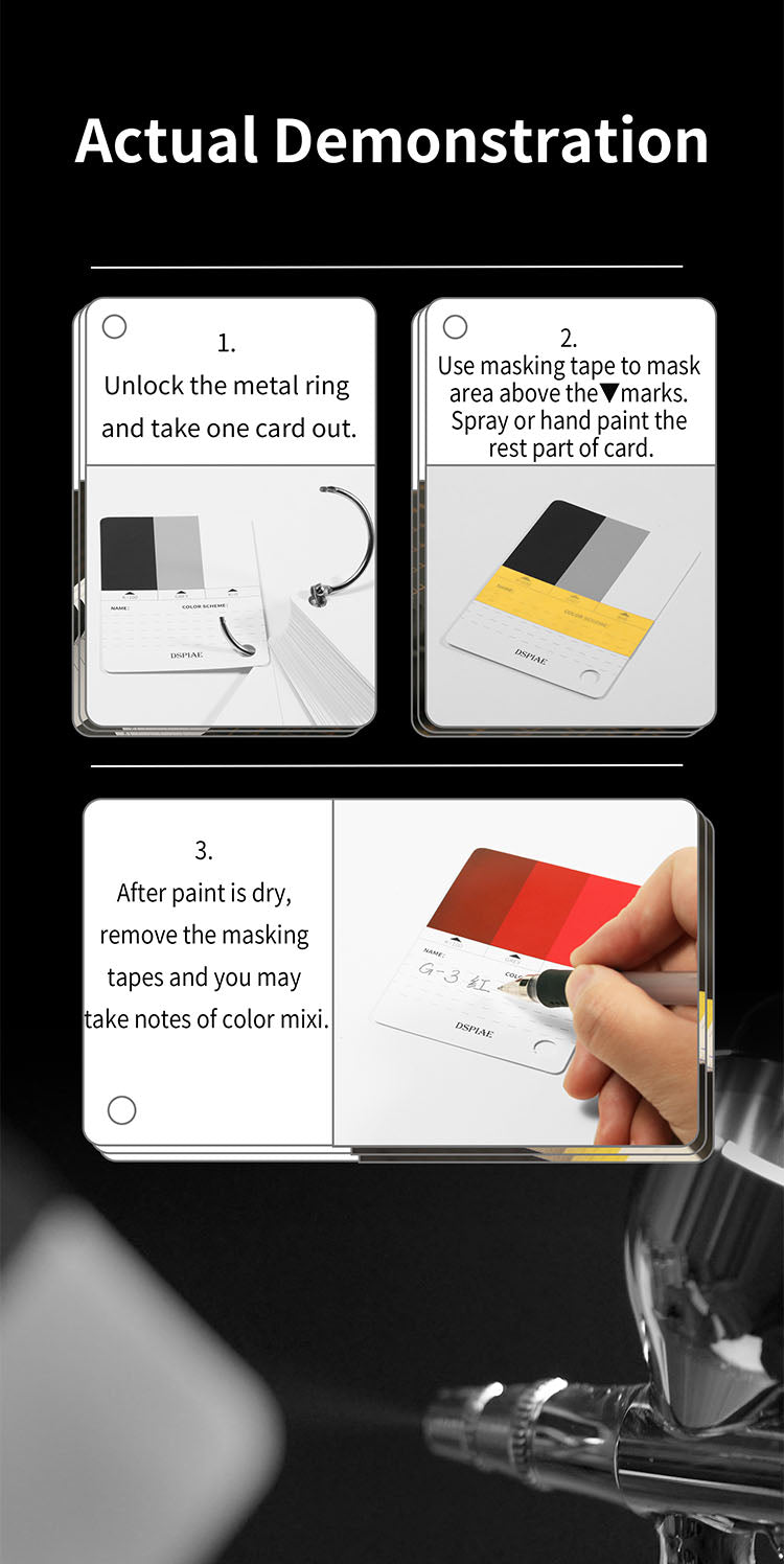 Dspiae CC-01 Color Test Card Model Paint Color Test Cards' – Burbank's ...