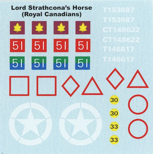 Ultracast 1/35 Royal Canadian Lord Strathcona's Horse Decal Set UCD35014