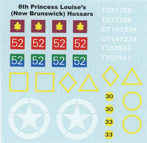 Ultracast 1/35 Canadian 8th Princes Louise's New Brunswick Hussars 1944-45 Decal Set UCD35015