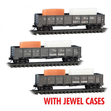 Micro-Trains MTL N D&RGW Weathered w/Tunnel Forms 3pk Jewel Box 983 02 244