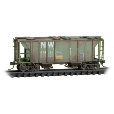 Micro-Trains MTL N Norfolk & Western PS-2 Covd Hopper Weathered 095 44 110