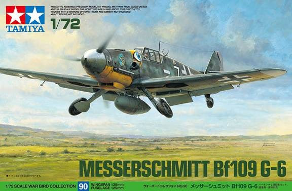 Tamiya 1/72 Messerschmitt Bf-109 G-6  w/ Eduard Mask + Quinta Interior Decal 60790C