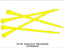 Load image into Gallery viewer, Aber 1/72 German 2cm Flak 38 Barrels for Flakveirling (4) 72 L-09'