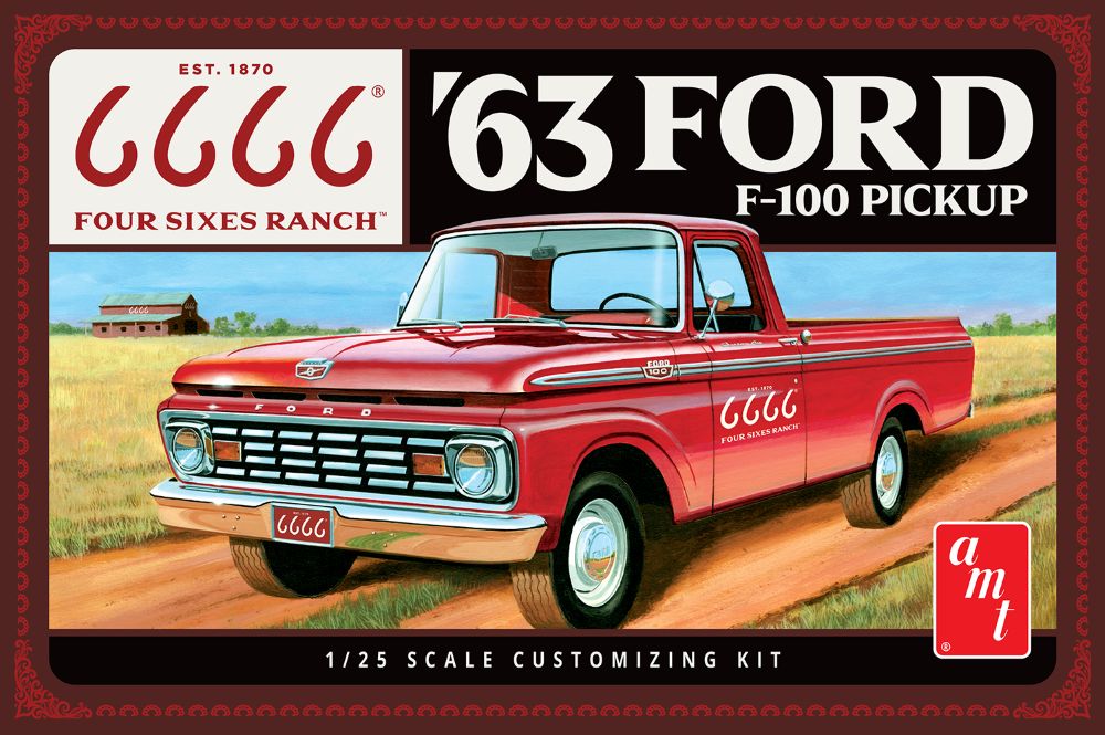 AMT 1/25 Four Sixes Ranch 1963 Ford F100 Pickup Truck 1559 COMING SOON