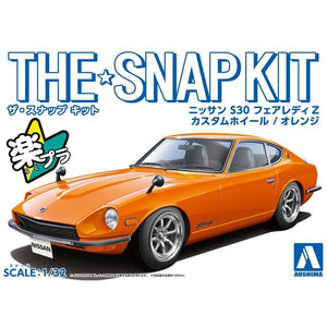 Aoshima Snap Kit 1/32 Nissan 240Z Fairlady Orange Custom Wheels #13-SP3 06476