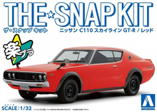 Load image into Gallery viewer, Aoshima SNAP KIT 1/32 Nissan C110 Skyline GT-R Red #18-C 06466