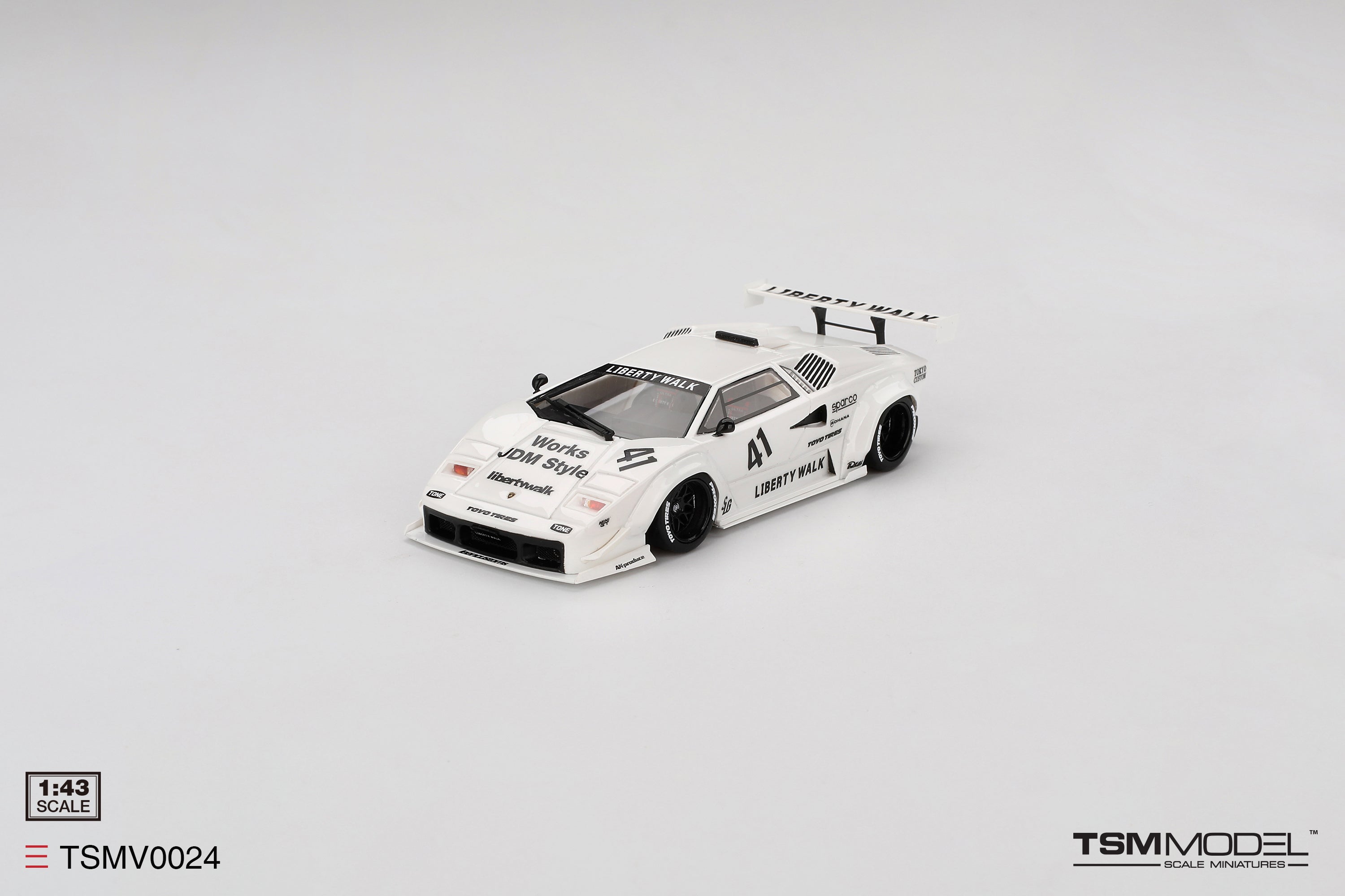 TSM 1/43 Lamborghini Countach LB-WORKS White 2024 Tokyo TSMV0024