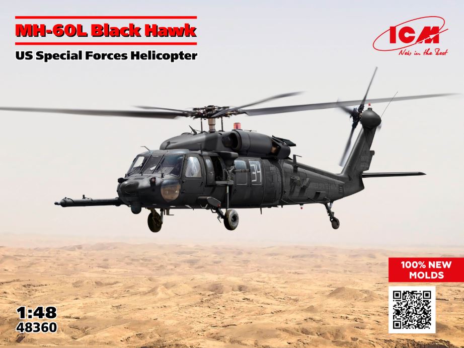 ICM 1/48 US MH-60L Black Hawk Special Forces Helicopter 48360