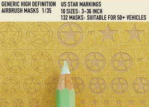 1ManArmy 1/35 US Star Markings 3-36 in Paint Masks 35GEN400