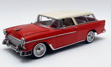 Load image into Gallery viewer, ACME 1/18 1955 Chevrolet Bel Air Nomad Gypsy Red - Shoreline Beige A1807009