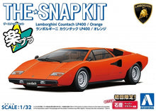 Load image into Gallery viewer, Aoshima Snap Kit 1/32 Lamborghini Countach LP400 Orange 20-C 06535