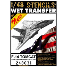 Load image into Gallery viewer, HGW 1/48 US F-14 Tomcat Wet Transfer Stencils 248031'