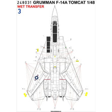 Load image into Gallery viewer, HGW 1/48 US F-14 Tomcat Wet Transfer Stencils 248031'